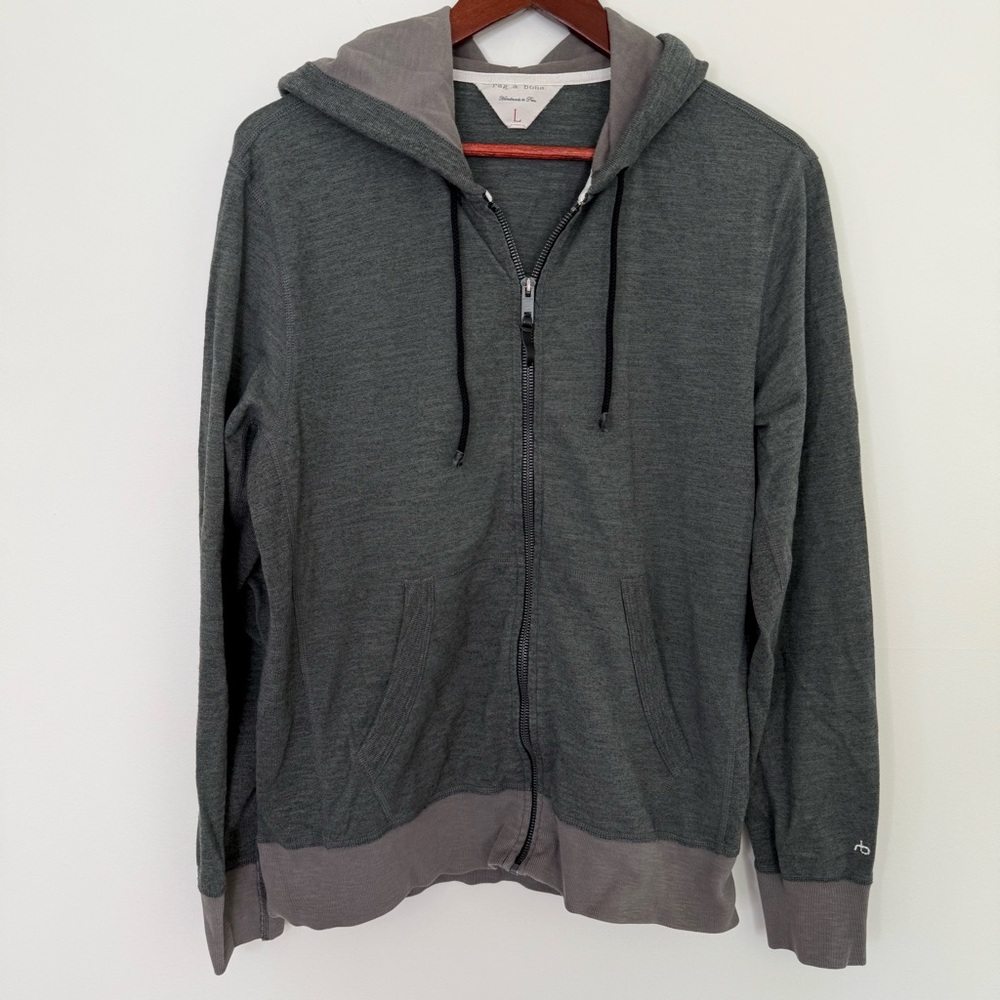 Rag & Bone Slim Fit Cotton Blend Zip-Up Jacket Size Large